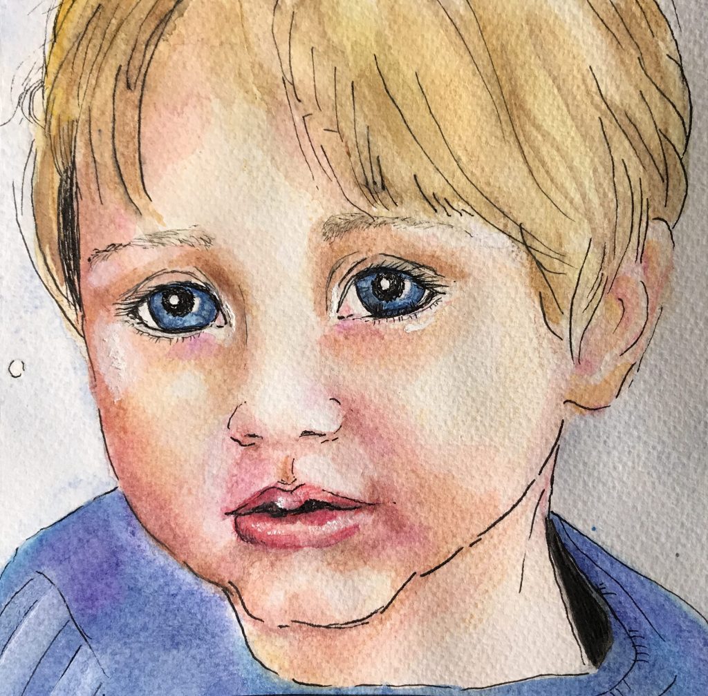 Watercolour children’s portrait