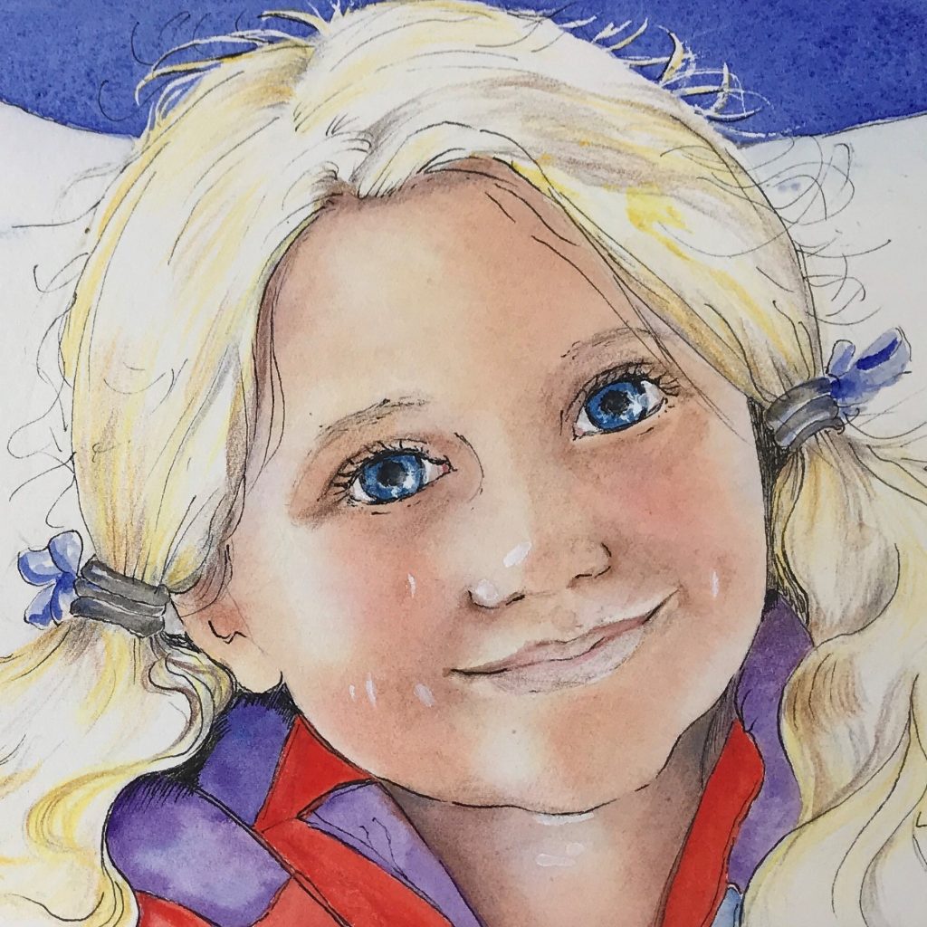 Watercolour children's portrait